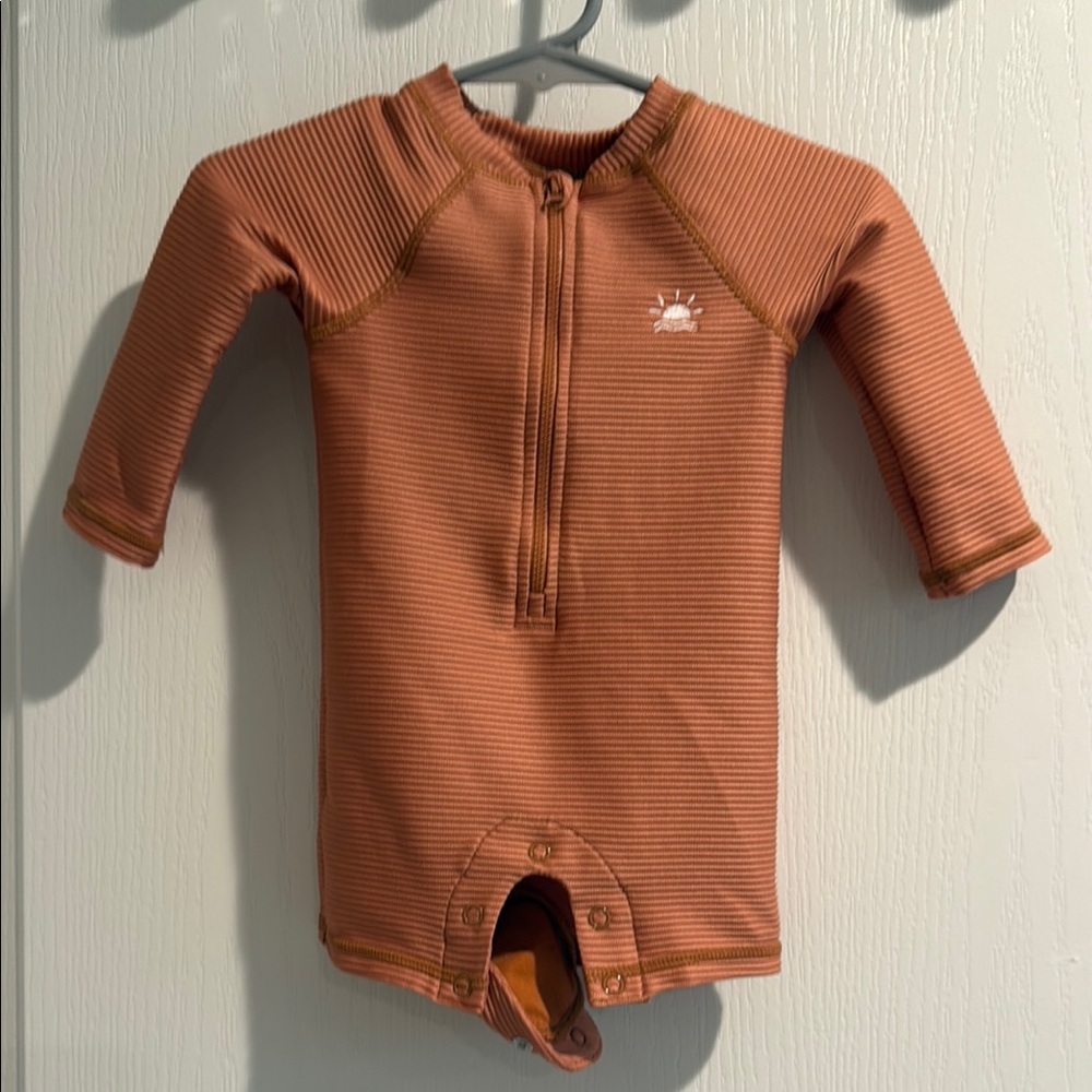 Rust Long Sleeve Baby Onesie